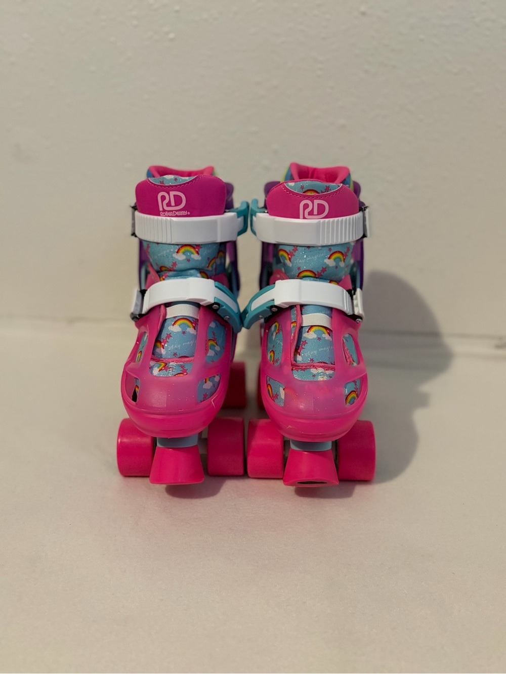 Roller Derby Sprinter Girls 12-2 Rainbow Unicorn Skates Quad Roller Preowned